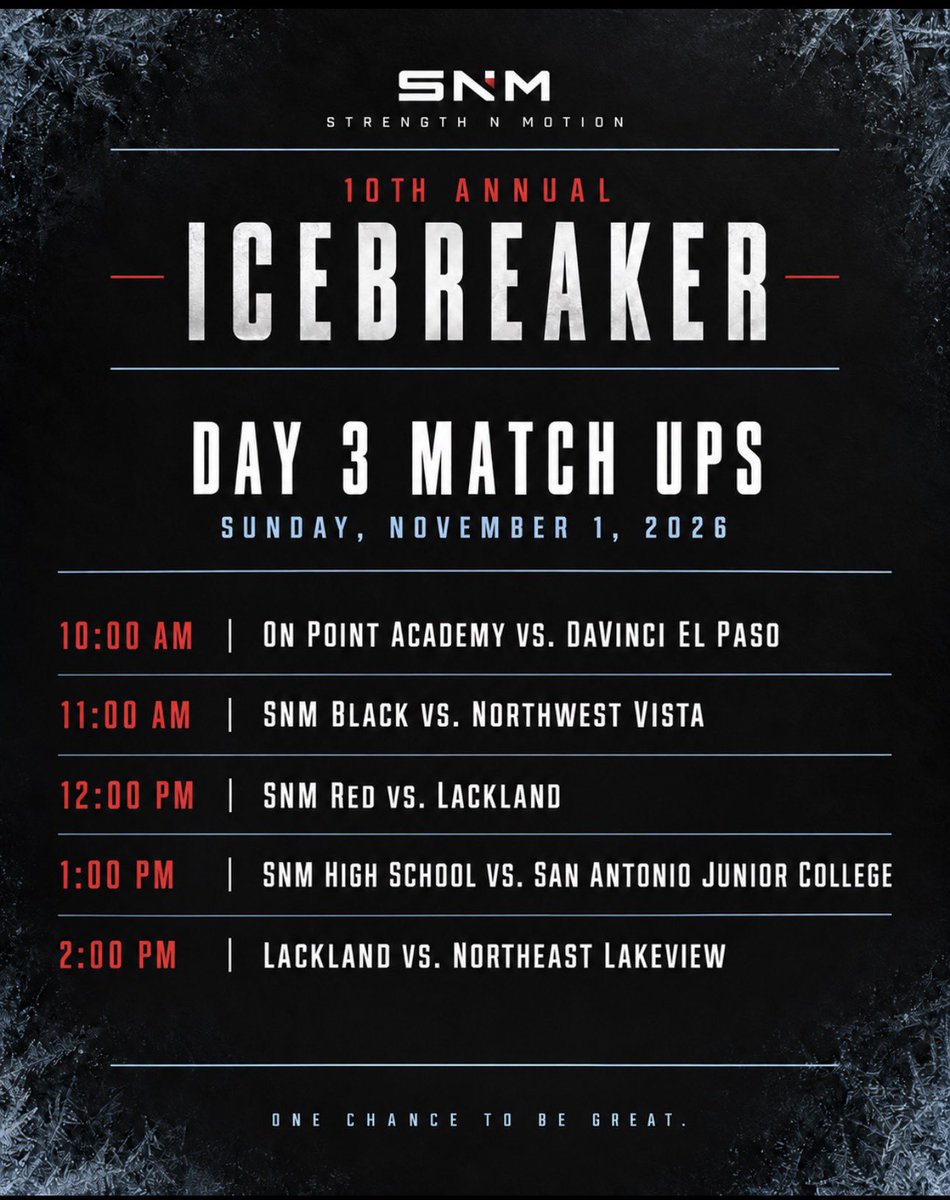 snmotion's tweet photo. 🧊🏀 The 10th Annual Icebreaker tips off THIS FRIDAY!

Come support your ICEMEN as they take the floor for their final tune-up before the season officially begins.

Ten years is a blessing! Thank you to every player, coach, family, and supporter who has been part of this journey. Let’s make Year 10 special! 🙏🏽
#onechancetobegreat
#slowisquick