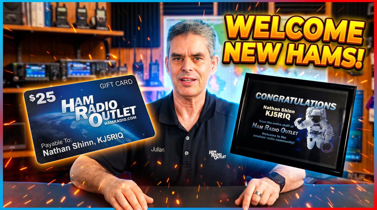 HamRadioOutlet's tweet photo. Welcome New Hams! Ham Radio Outlet has something nice for you!
Julian Frost (N3JF) with Ham Radio Outlet talks about Nathan Shinn's first QSL card!
Watch on YouTube: https://t.co/MAfuZhIYRO
Ham Radio Outlet: https://t.co/uAjxJmV5N8 https://t.co/Kwnt4UgK9O