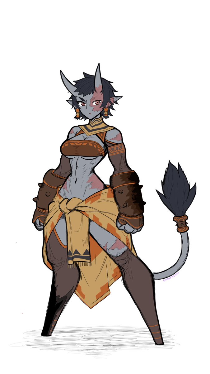 eimurasakiart's tweet photo. An older drawing of one of my cave trolls! She’s a blacksmith that got burned badly when defending her tribe from a dragon attack! #troll #eimurasakiart #oc #fantasy #fae https://t.co/0VC6fCn1KJ