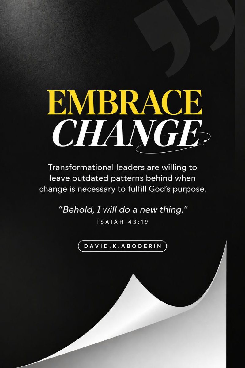 davkabode's tweet photo. Growth begins when we let go of outdated patterns and embrace God’s new direction. Trust His process. ✨

#EmbraceChange #Leadership https://t.co/bFO3KhVOQ6