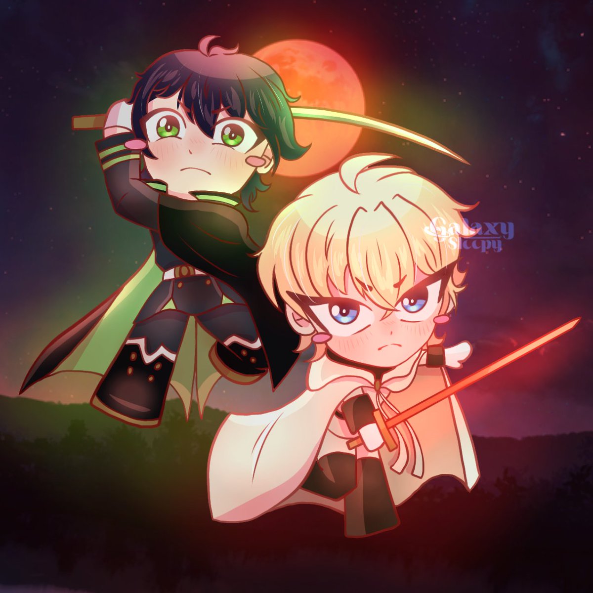 galaxyartsleepy's tweet photo. Vampire Reign 🩸

#OwariNoSeraph #SeraphoftheEnd #MikaYuu #fanart https://t.co/O8KApAwfRn