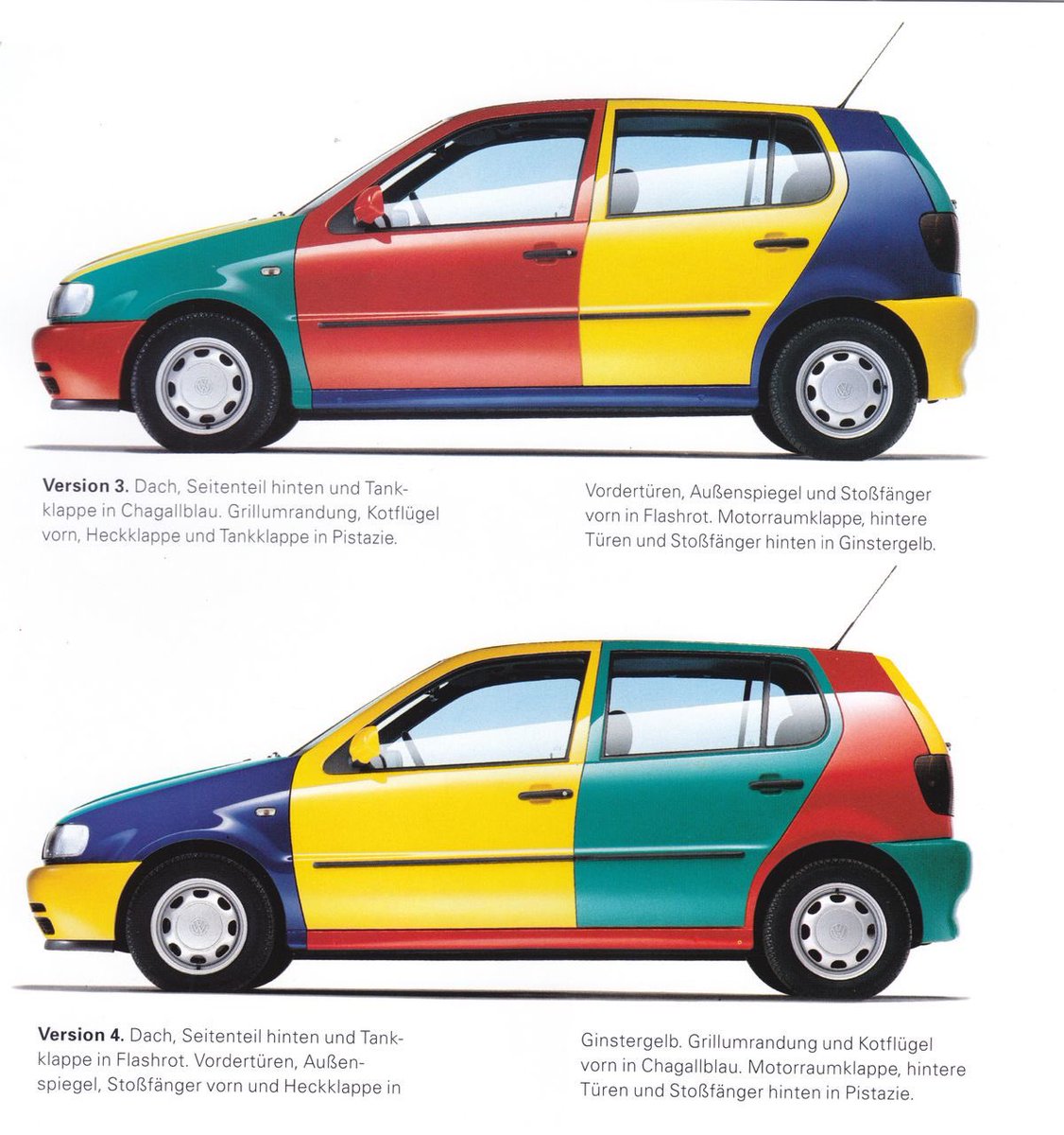 luusssso's tweet photo. In a day where everything seems to be the same color we need to remember that in 1996, Volkswagen released the Golf Harlequin in these colors

You can just do things https://t.co/K42a0KpXXL