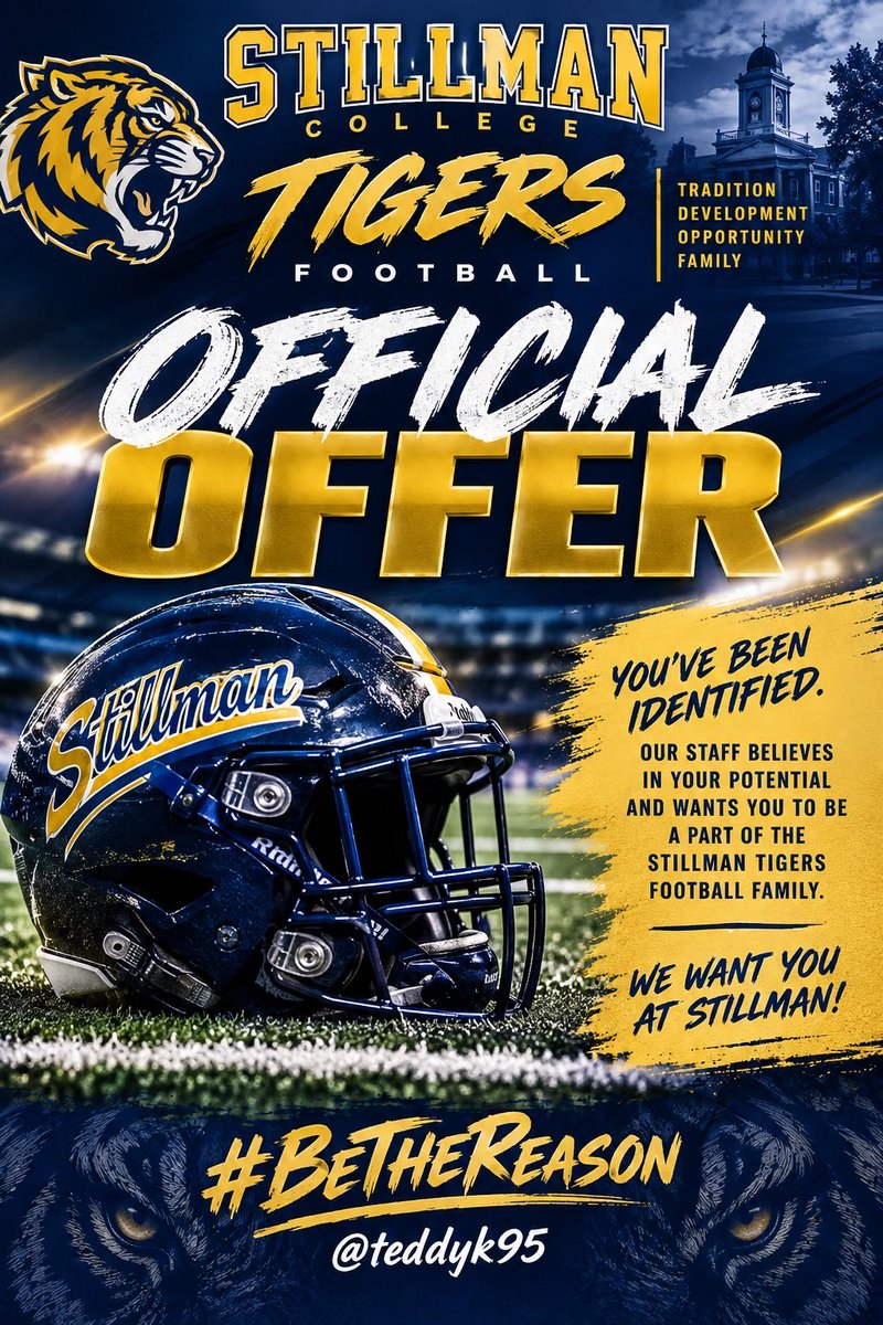 BreadCaleb's tweet photo. #AG2G I am blessed to receive an offer from @StillmanCollege Go Tigers 🐅.

@GoStillman @teddyk95 @CoachMikeHayde @PrattvilleFB @bobbycarr11 @CoachMarlonBush @GardnerDen32742 @334terminator @CoachTherrell @TDJohnston42 @CoachEBrownIV @IJackson_3 @Coach_Chapp151 https://t.co/EMYfgP2IiD