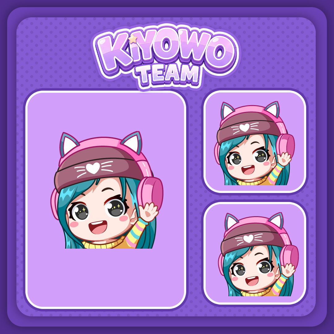 kiyowoteamm's tweet photo. A cute little wave for your chat 👋✨
Custom emotes are such a fun way to give your community more personality and make every reaction feel more like you.

Would you use this one as a hello emote? 💜

#VTuber #TwitchEmotes #CustomEmotes https://t.co/LX5ZMjpil8
