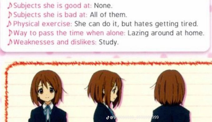 haruhiprophet's tweet photo. yui is what the larpers think konata is https://t.co/GNdnYczZrW