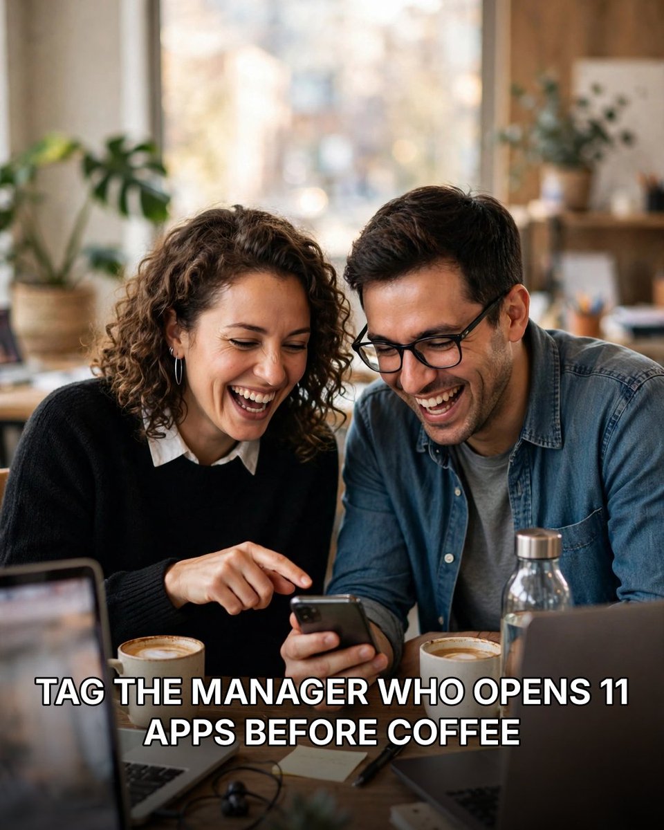 skedcast's tweet photo. Tag the manager who opens 11 apps before coffee. https://t.co/fK5K7imkn1