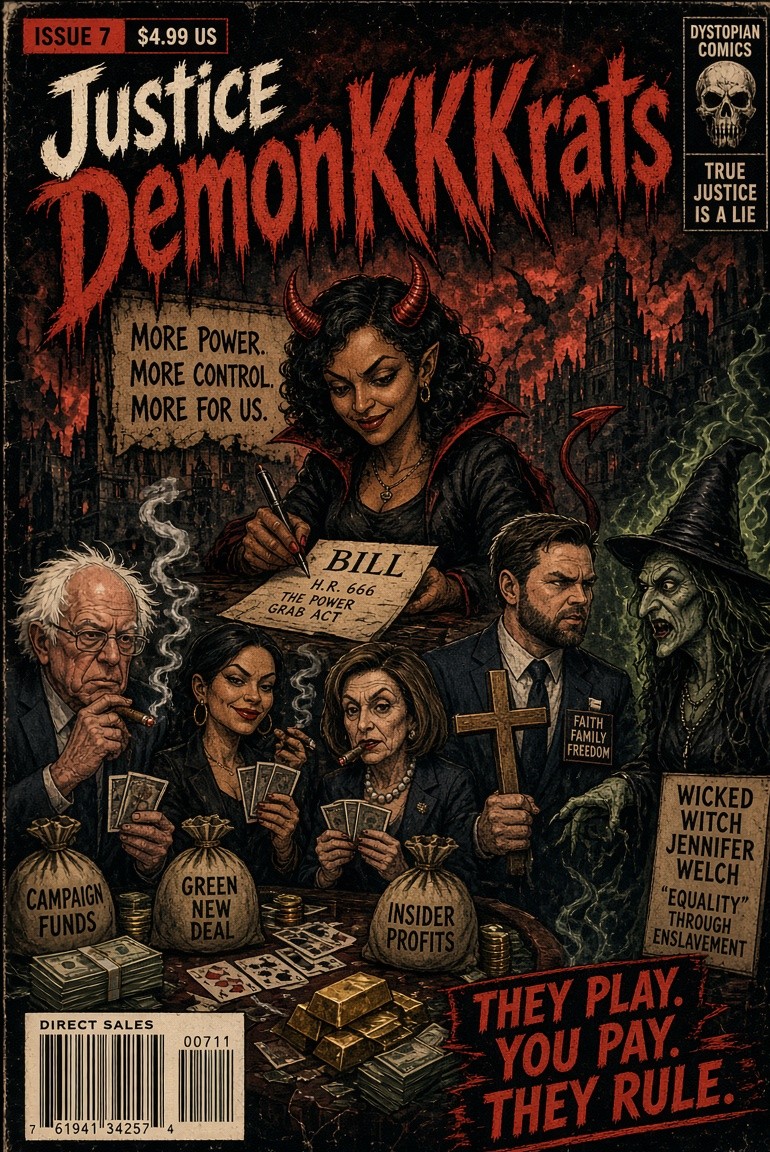 JRevolution6's tweet photo. My New Comic Art! #MAGA Vote #VoteMaga DemonKKKrats all become rich! HOW? #DATACENTERS #NFL Boycott #NBA #WNBA #MLB Thank #GOD for #JDVANCE Vs Wicked Bitch #JENNIFERWELCH The Bitch! #dodgers #AllForTX #LetsGoBucs #Athletics #Mnwild #VGK VOTE #VoteMaga #VoteRed #illhanOmar #VegasBorn #DaBears #TEXAS #FLORIDA