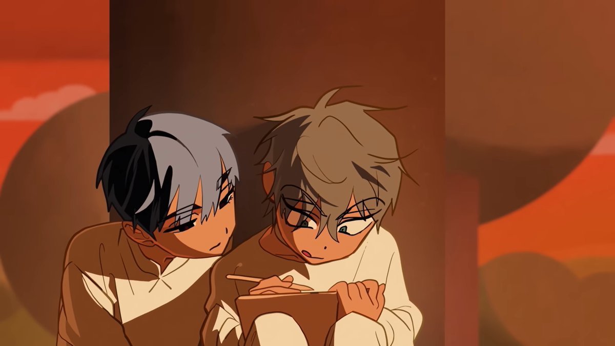 suchine_toki's tweet photo. I love the quiet moments between them where Ivan would just watch Till draw 🥺 I think that's also why Till imagined that to comfort himself, because he loved it too https://t.co/5jwGgOqHQc