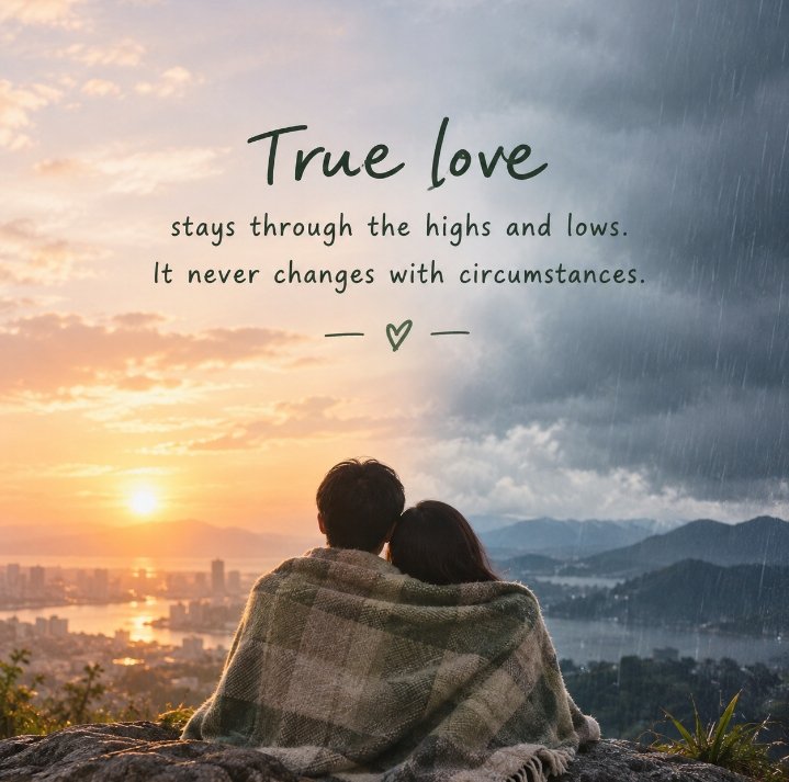 Moonveilkr5t's tweet photo. True love stays through the highs and lows.
It never changes with circumstances. https://t.co/04Q77zZX2e