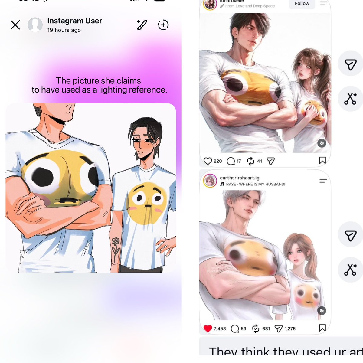 earthsrirshaart's tweet photo. Please beware of artists who use GenAI to paint over artwork (more in the replies) https://t.co/HnKYhAGvZZ