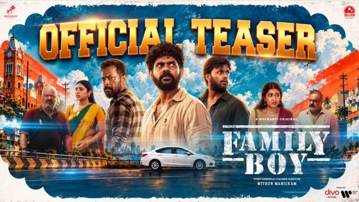 imjaiindian's tweet photo. அவன் இழந்தான், வீழ்ந்தான், போராடினான், வாழ்வின் அர்த்தம் அறிந்து வென்றான்!
#FamilyBoy Teaser from @MithunManick & Team is here,
https://t.co/6WatbagzJ9
In theatres from Dec 11th, 2026
@Mechanic_Pics #MillenialsMovieProductionLLP
#BalloonPicturesRelease
@dopmsukumar https://t.co/3Lmh15UOtn