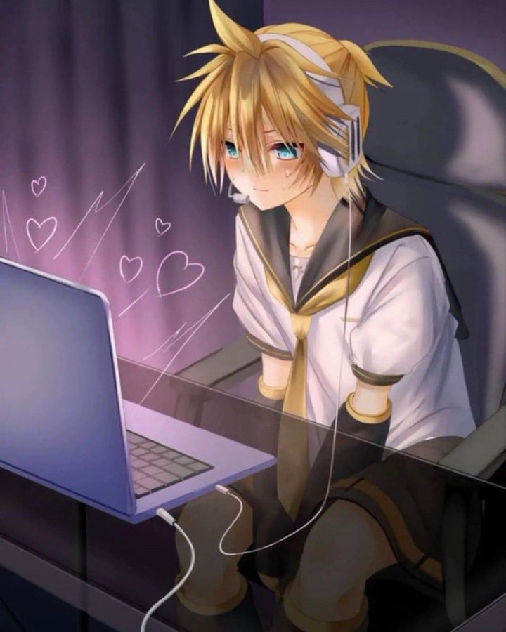 chocokeylatte's tweet photo. the kagamine len watching porn meme has completely taken over the internet https://t.co/g7yTDaQtUn