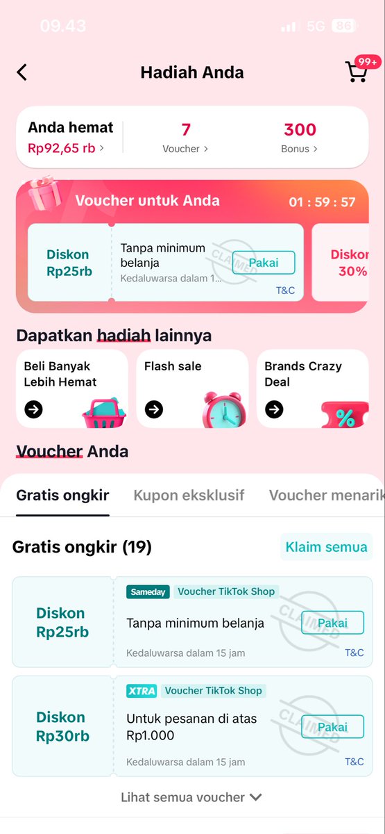 renjeunit's tweet photo. @TikTokShop_IDN Sambil scroll scroll cari belanjaan dapet voucher best deals abiss!! Seru bangun dan keren selalu dapet voucher mantep💅🏻💚 #TikTokShop
. https://t.co/3Nin5Jhcsh