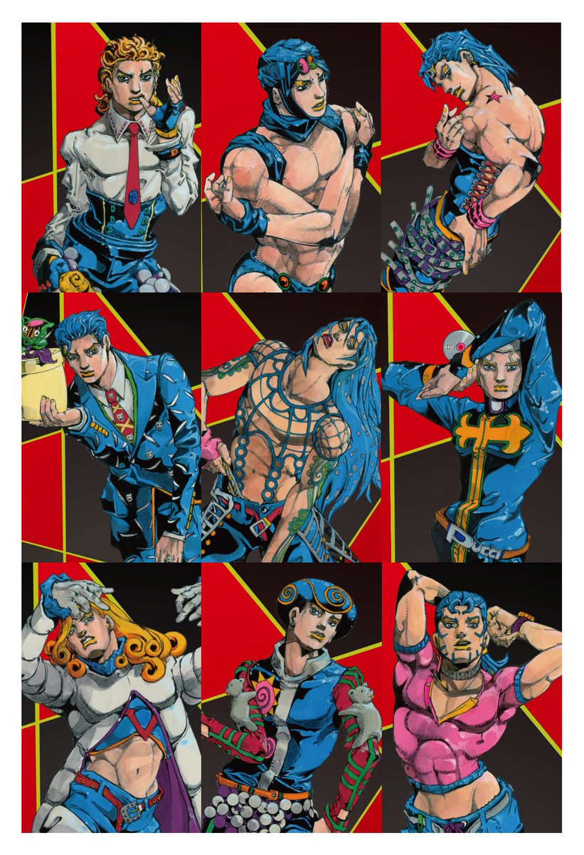 JOJOLandsNews's tweet photo. All main villains from every part of JoJo… including Part 9. Just feels right. https://t.co/1I8rqhDXzo