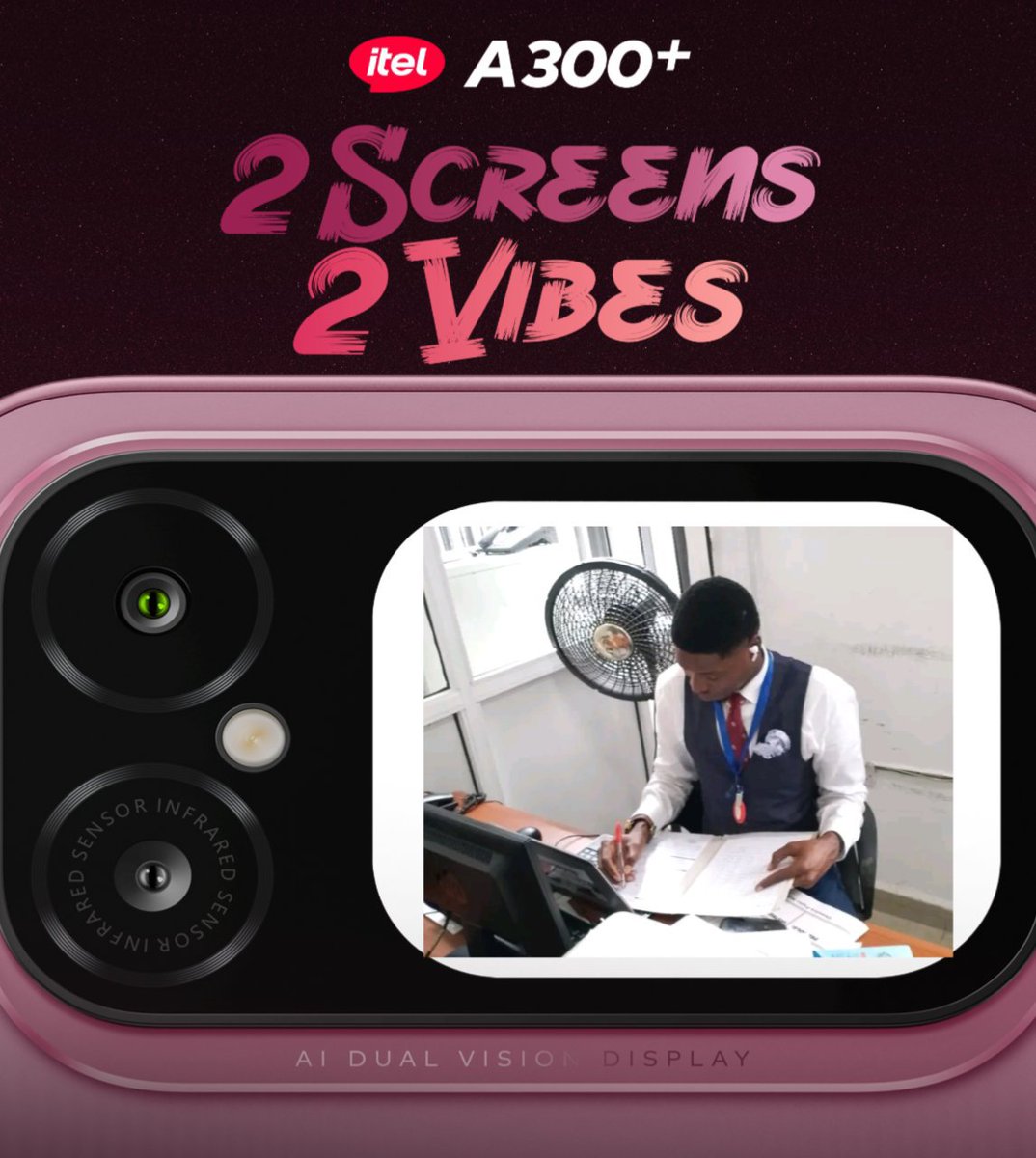 Zunny06's tweet photo. All work, all vibes.
#2Screens2Vibes
#itelA300Plus
@itelNigeria https://t.co/AsHJ7VpaX4