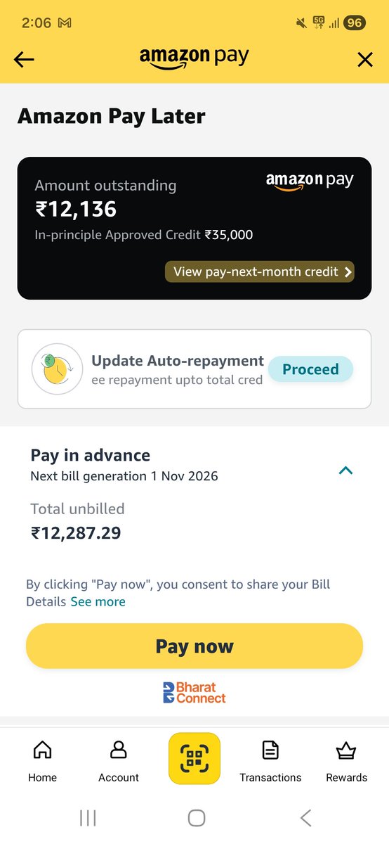 BharatDuhan's tweet photo. Never use amazon pay later.
I paid my electricity bill of Rs12136 using amazon pay later but when I pay outstanding amount it add extra Rs151. @amazonIN @amazon @Flipkart @myntra @Meesho_Official @PayPal https://t.co/OvBAQ2tVof