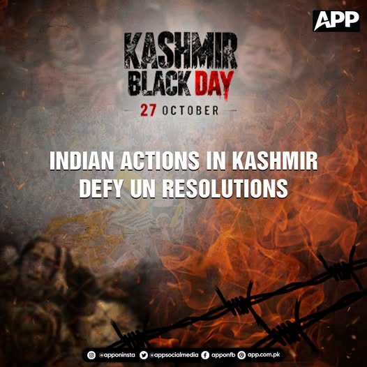 appcsocialmedia's tweet photo. Kashmir Black Day | 27 October

#KashmirBlackDay #27October #Kashmir #UNResolutions #KashmirSolidarity https://t.co/OcI35u5lVm