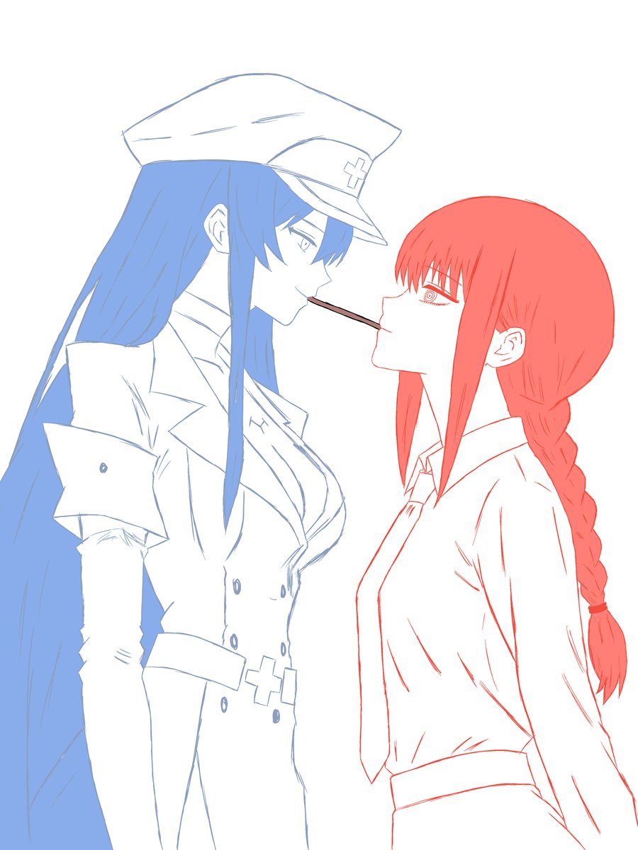 hornofyeji's tweet photo. The Pocky Game #makima #esdeath https://t.co/zOv4UuHKui