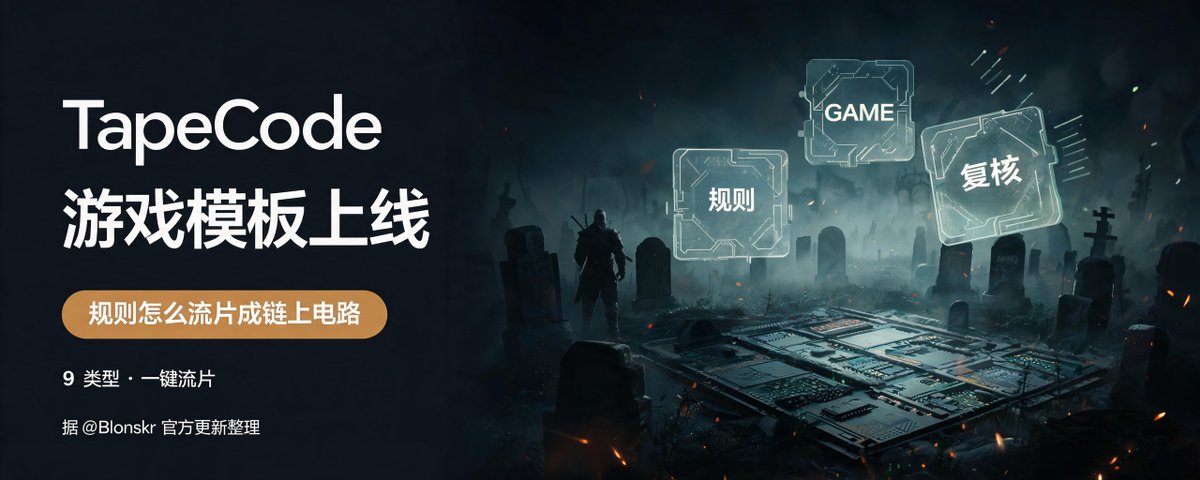 TapeCode 游戏模板上线:规则怎么流片成链上电路