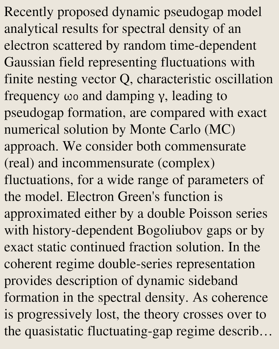 LFUS's tweet photo. Dynamic Pseudogap Model: Analytic Results vs Monte Carlo Numerics

Michael V. Sadovskii
https://t.co/FS43TQFjbI [𝚌𝚘𝚗𝚍-𝚖𝚊𝚝.𝚍𝚒𝚜-𝚗𝚗] https://t.co/wvw6efEGFl