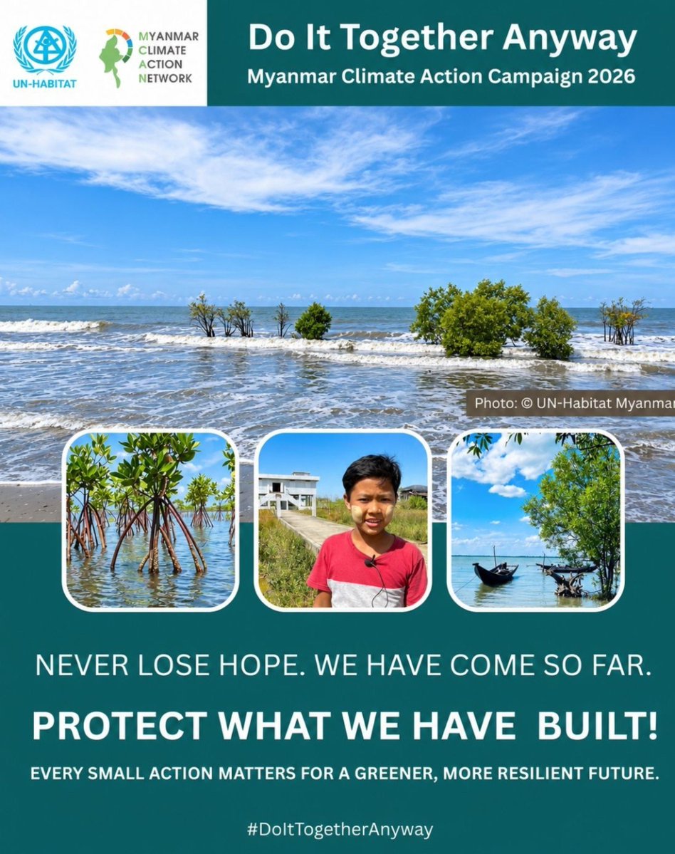 LucFongang's tweet photo. 🌊🌱 NE PERDONS JAMAIS ESPOIR. NOUS AVONS PARCOURU TANT DE CHEMIN. PRÉSERVONS CE QUE NOUS AVONS CONSTRUIT.
Le long des vastes étendues océaniques, même les plus petites mangroves jouent un rôle essentiel dans la protection de notre planète.
#DoItTogetherAnyway #UNHabitatMyanmar https://t.co/Dkz9XUshTz