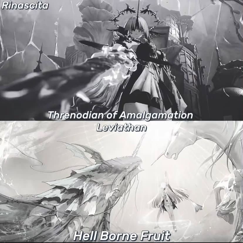 GopioR's tweet photo. For those who may not recall, here are the Threnodians revealed thus far in the storyline:

1. War – “False Emperor” Ovathrax

2. Fusion – “Hellish Abomination” Leviathan

3. Nullification – “Alogical” Aleph-1

4. Stagnation – “The Immobile” Oni

5. Intellect-Devouring – “White Tower” or “The Great Attractor”

6. Domination – “Fate-Wielder” Abraxas?

#Wutheringwaves #WuWa #Threnodian #WuWaLore