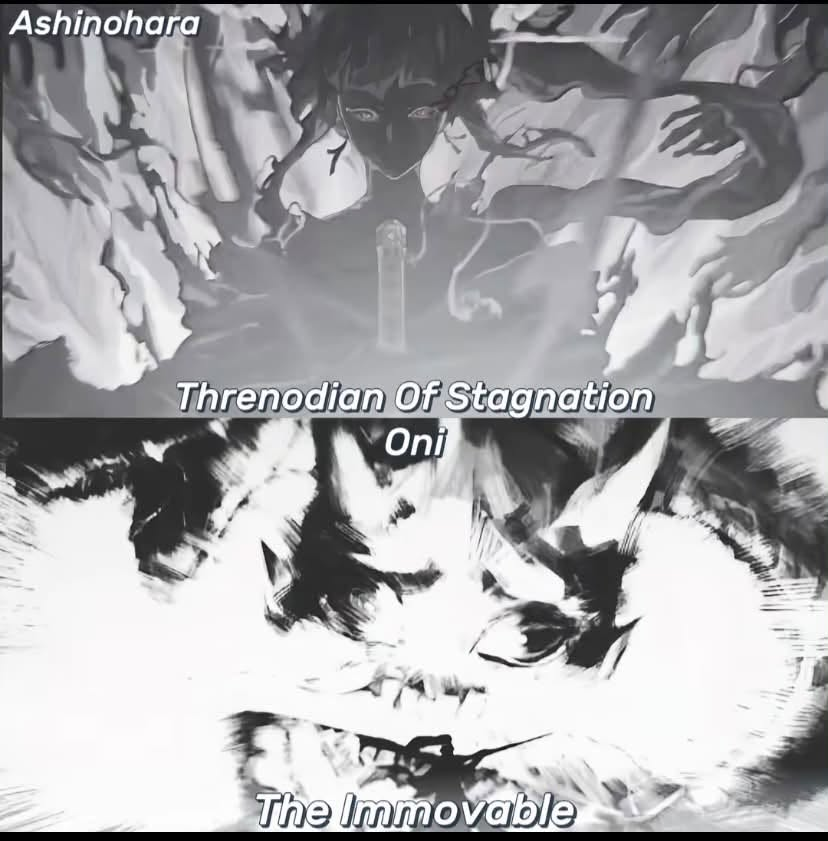 GopioR's tweet photo. For those who may not recall, here are the Threnodians revealed thus far in the storyline:

1. War – “False Emperor” Ovathrax

2. Fusion – “Hellish Abomination” Leviathan

3. Nullification – “Alogical” Aleph-1

4. Stagnation – “The Immobile” Oni

5. Intellect-Devouring – “White Tower” or “The Great Attractor”

6. Domination – “Fate-Wielder” Abraxas?

#Wutheringwaves #WuWa #Threnodian #WuWaLore