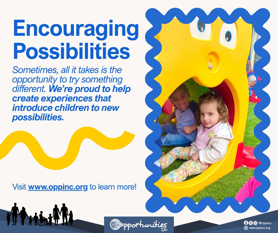 OppIncOrg's tweet photo. Encouraging Possibilities 💙
Sometimes, all it takes is the opportunity to try something different. We’re proud to help create experiences that introduce children to new possibilities.
#OpportunitiesInc #OppInc #MakingADifference #ChildDevelopment #EarlyIntervention https://t.co/BbaHyTRRDz
