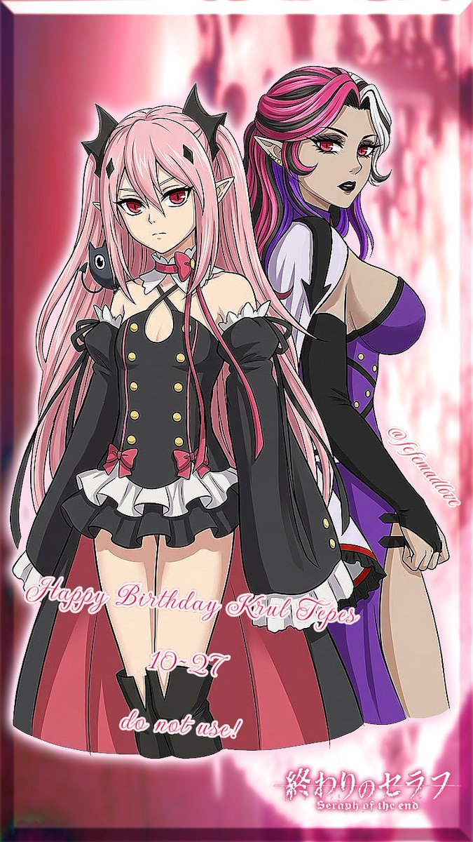 Mad666Love's tweet photo. Lil drawing with Krul and Freya for Krul's bday🥹💗💜✨️

Fae and Krul are from the same lineage of vampires,created by the same progenitor (Sika Madu) so they are technically "sisters" but not really of course

#OC #krultepes #OwariNoSeraph #終わりのセラフ #seraphoftheend https://t.co/gLfB4A1shy