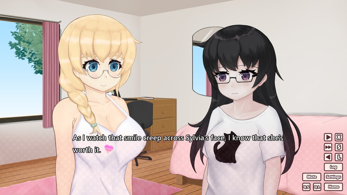 YuriYuriEureka's tweet photo. Our yuri eroge, Exhibition of the Heart, is now available on Steam!
It's about a girl who discovers that her crush is secretly a shameless exhibitionist.
Please enjoy this gentle and lewd yuri tale about girls who bare not only their bodies, but also their hearts to each other. https://t.co/UtyV44FMW3
