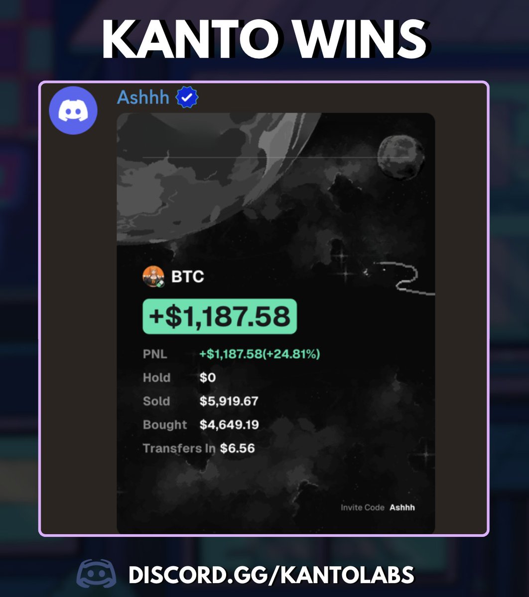 kantolabs's tweet photo. Ashhh secured +$1.1k profit on $BTC

$4.6K → $5.9K (+24.81% ROI)🔥

Come join with us if you want to print in the trenches! https://t.co/YBgujc81Id