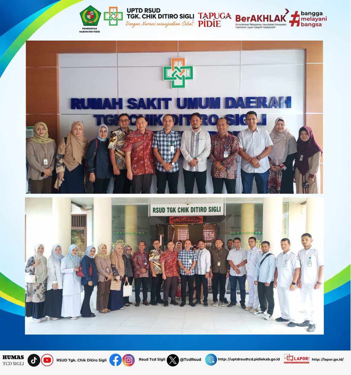 TcdRsud's tweet photo. KEGIATAN KUNJUNGAN TIM RSUDZA BANDA ACEH
DALAM RANGKA PENGAMPUAN JEJARING LAYANAN KARDIOVASKULAR
UPTD RSUD TGK. CHIK DITIRO SIGLI
Hari/ Tanggal : Jum’at, 23 Oktober 2026
Waktu : 09:30 s/d 16:30 Wib
Tempat : Ruang Komite Medik UPTD RSUD TGK. CHIK DITIRO SIGLI https://t.co/0UGAeiIlEL