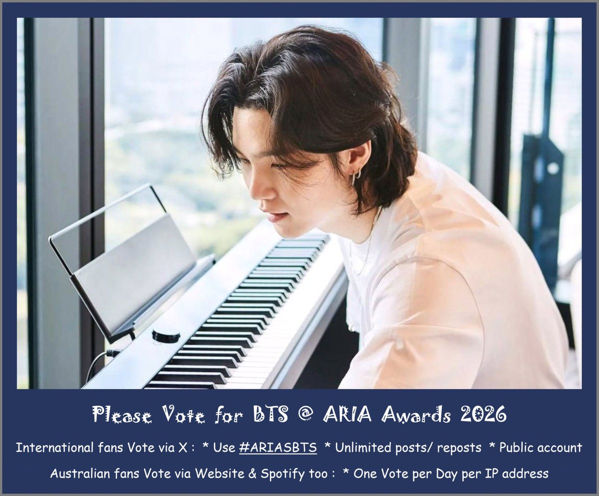 AnniewithTannis's tweet photo. @ARIA_Official @bts_bighit @SpotifyAU Voting for #ARIASBTS

💜 Min Yoongi
aka AgustD / Suga https://t.co/iZNCnQmpcS
