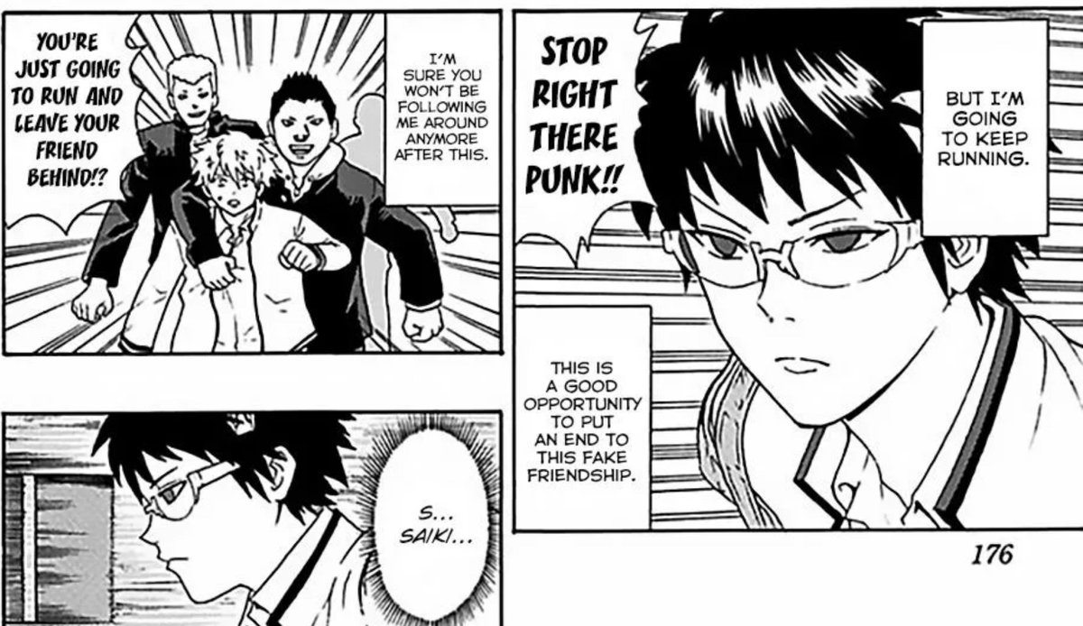 Xpac2001's tweet photo. Saiki, who believes that he doesn't care about his "friends," is quite willing to use his powers to protect them https://t.co/kAK5tZZGOJ
