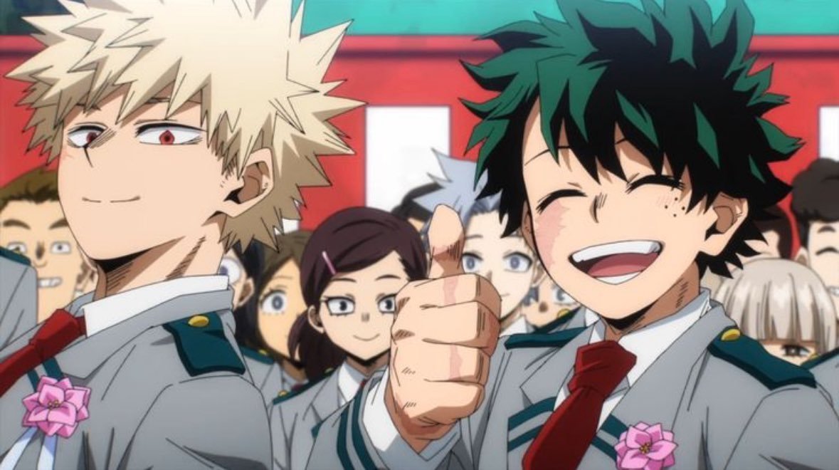 herodekiru's tweet photo. horikoshi is so cool when it comes to character design. i just noticed he planned every character's name to mean something and at the same time made sure there wouldnt be anyone whose name could get between katsuki and izuku in the attendance list
which leaded to this cool shot https://t.co/503WkQNboM