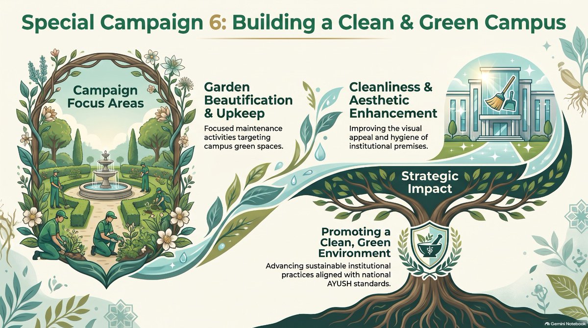 NIUMBLR's tweet photo. SpecialCampaign 6 | NIUM, Bengaluru As part of Special Campaign 6, the National Institute of Unani Medicine (NIUM), Bengaluru, is undertaking focused garden beautification and maintenance activities within its premises.#SpecialCampaign6 #AYUSH #NIUMBengaluru #CleanAndGreenCampus https://t.co/Rzi03MNgLd
