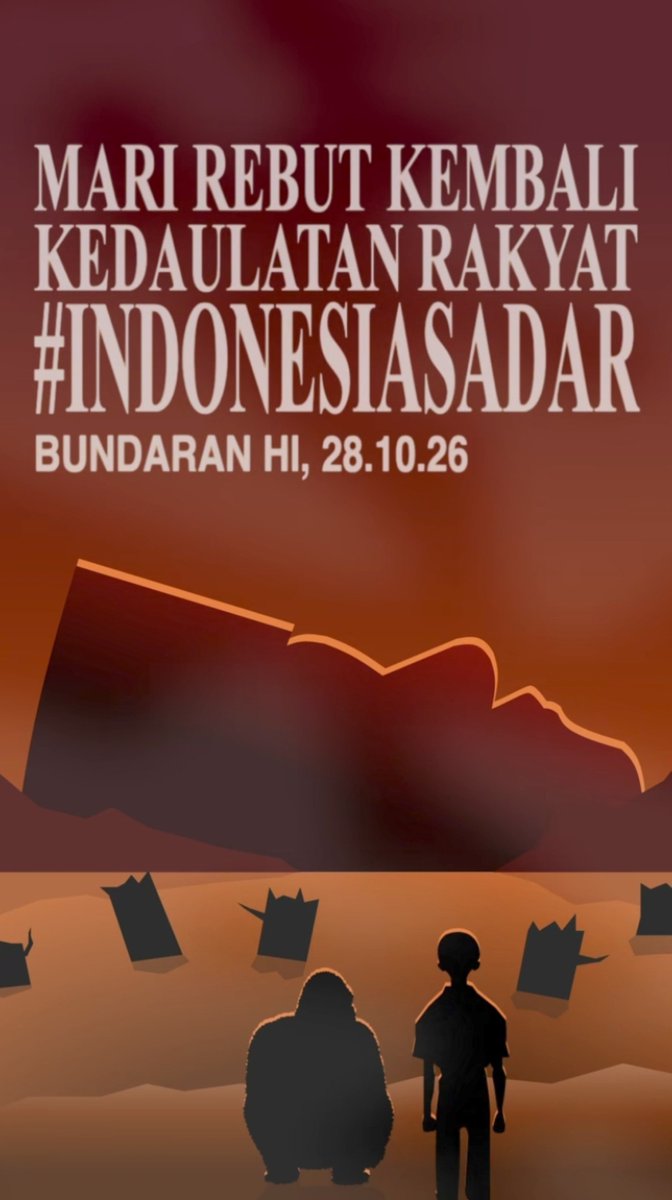 whiterosestea's tweet photo. SERUAN AKSI NASIONAL 🚨

🗓️: 28 Oktober 2026
📍: Jakarta, Bundaran HI

Panggilan kepada seluruh rakyat Indonesia dari berbagai elemen masyarakat untuk bersatu turun ke jalan dan menyuarakan tuntutan bersama

DON'T FIGHT ALONE. OUR FIGHT MUST BE COLLECTIVE ✊🇮🇩 https://t.co/uTMTXAMgIV