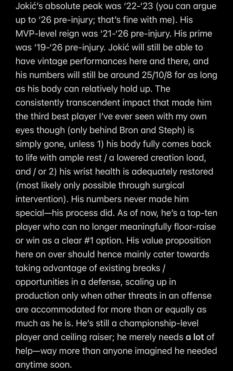 lirishfwanime's tweet photo. Nikola Jokić’s Decline Explained.

Sincerely, A Die Hard Fan https://t.co/VMekCxoofl