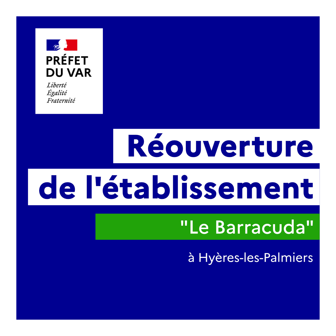 Prefet83's tweet photo. 🟢 Réouverture de l'établissement de restauration "Le Barracuda", port de la Gavine à Hyères-les-Palmiers.

✅ Une visite de contrôle menée par les agents de la direction départementale de la protection des populations du #Var a permis de vérifier l'exécution des prescriptions demandées et la réalisation des mesures correctives remédiant au risque sanitaire.