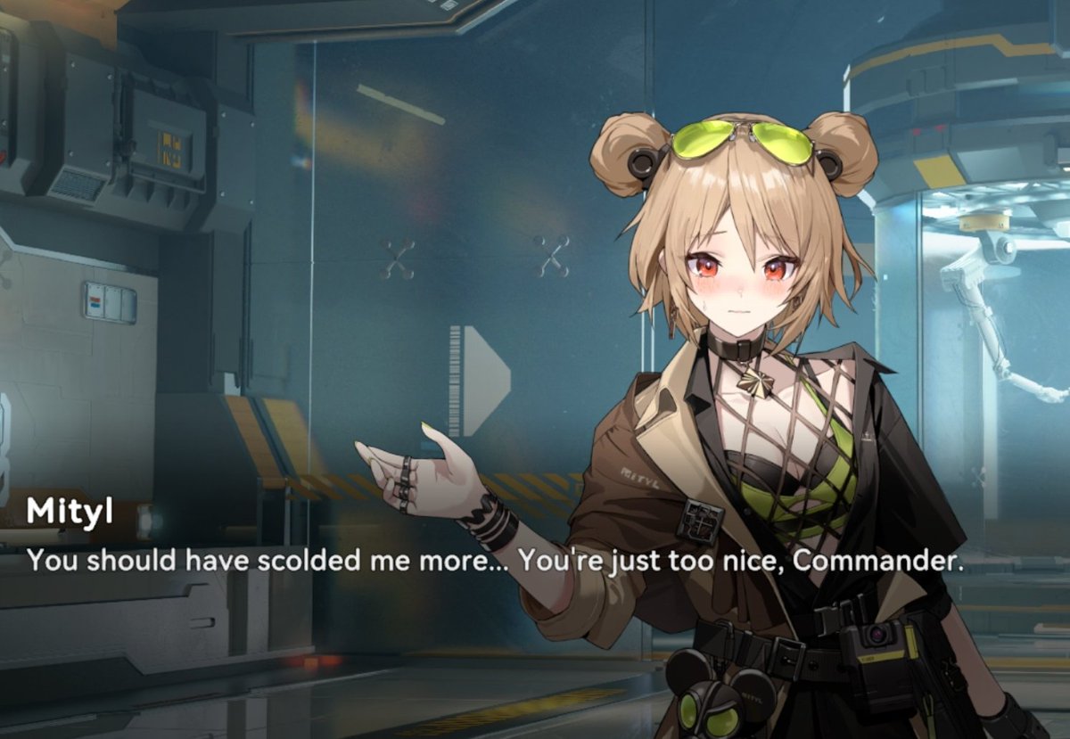 GFLLAMA's tweet photo. Throughout the entire event, Mityl acts in a confident and cheerful manner. She always seems to be in control of the situation.

,But when she arrives to meet the commander, she feels very nervous. She truly missed him.

And well, Kuro remains exactly the same. https://t.co/S7JlFd09rJ