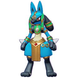 thatriolaguy's tweet photo. RIP Pokemon Unite, thanks for giving us the most W goons official Lucario model/outfit https://t.co/Uk3AprivNi