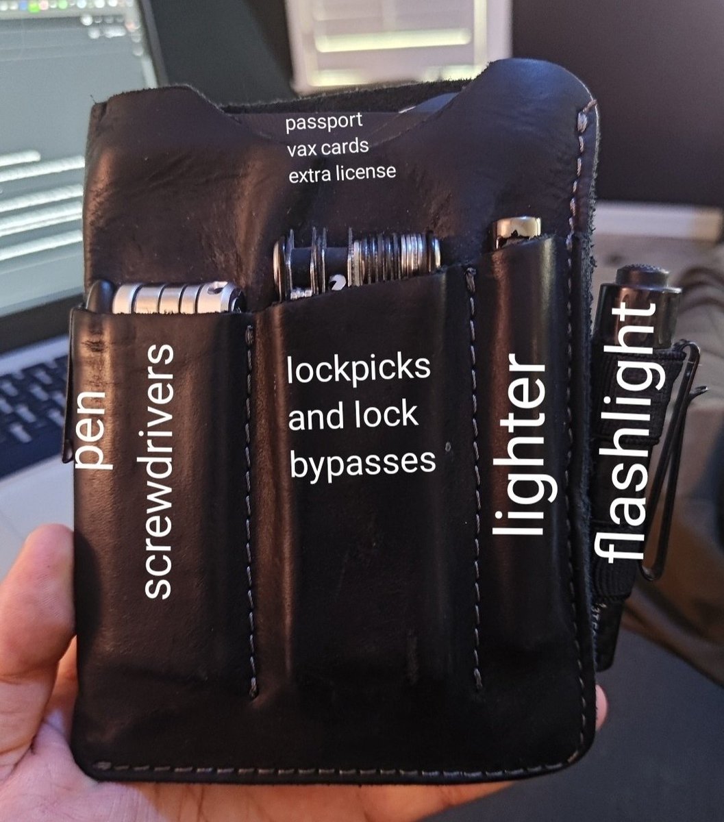 HTTP_Lovecraft's tweet photo. @CampbellxEmma "Let's see, you wrote that your dog..."

Used to kill other dogs for a living, yeah. She's cool now.

"You... teach a monthly lockpicking course?"

Yeah.

"How many bullets can each of your rifles hold at once?"

Anything above 60 is a weight issue.

"What is a... Flipper Zero?" https://t.co/glwdXFcycU