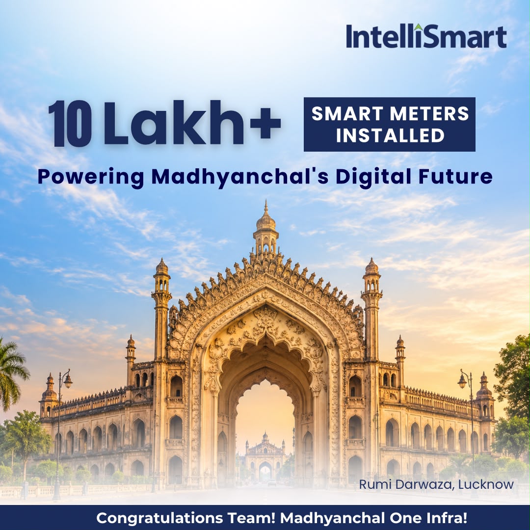Intelli_Smart's tweet photo. We are thrilled to share that @Intelli_Smart has successfully installed 10 lakh+ smart meters for @MVVNLHQ, a significant milestone in empowering consumers and advancing the digital transformation of #UttarPradesh’s power distribution ecosystem.

Our sincere thanks to the MVVNL leadership, along with our partners and stakeholders, for their continued trust and collaboration. A big shout-out to our dedicated and resilient Lucknow project team, whose commitment made this achievement possible.

#smartmetering #UttarPradesh #powersector #powerministry