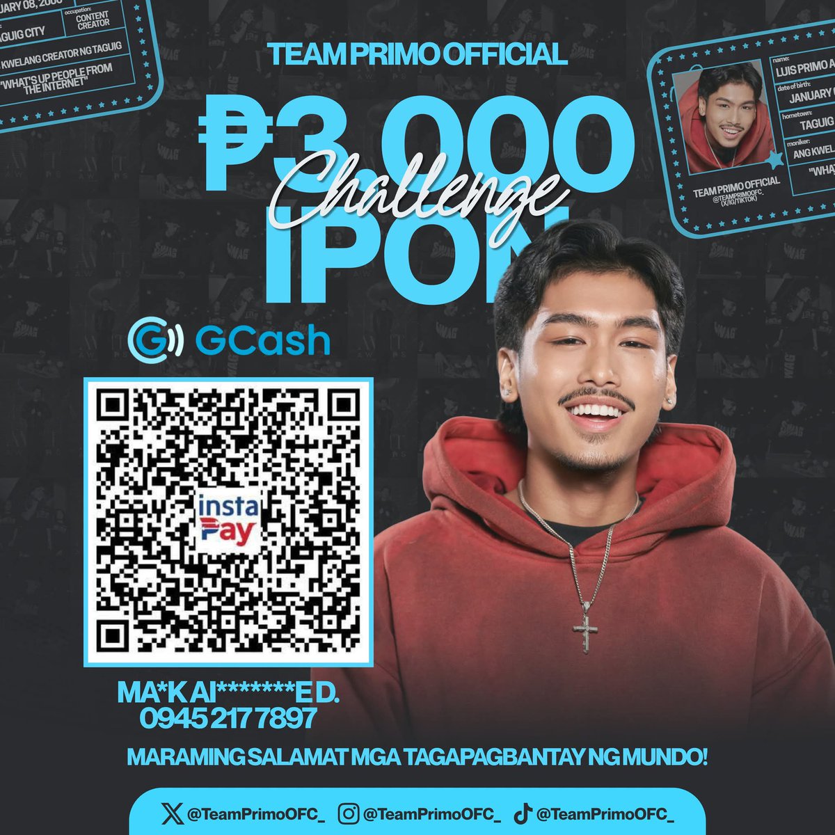 TeamPrimoOFC_'s tweet photo. ₱𝟑,𝟎𝟎𝟎 𝐈𝐏𝐎𝐍 𝐂𝐇𝐀𝐋𝐋𝐄𝐍𝐆𝐄 

Yohoo, Primo lovers! We’re launching our ₱3K Ipon Challenge to support Primo’s PBB journey through fan projects, props, and most importantly, voting funds!

✅ APPROVED BY PRIMO’S TEAM

#PrimoAlterado | #PBBCollab3point0 https://t.co/erlsCipBUj