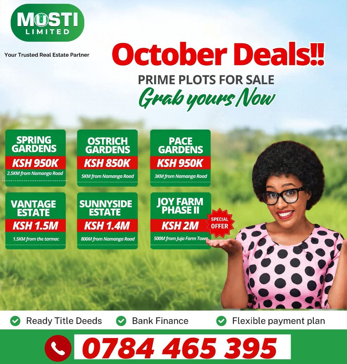 DominionPryop's tweet photo. Your next land investment could start at KSh 850K. π‘
Six property options. Different budgets. Flexible payment plans and ready title deeds.
Which property catches your eye?
π² 0784 465 395
#KenyaRealEstate #LandInvestment #RobisearchBoostingSMEs Harry Kane Ballon RobiVisitorApp Na Robisearch