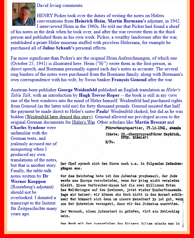 FallenBotulism's tweet photo. @antitekxtremist @BriciusX @grok @GasMaskNat Well known by whom? Not a single historian rejects the Table Talks or declares them to be a forgery. Including Nilsson.
Irving actually interviewed Picker and Heim, as well as various member's of Hitler's staff such as Schroeder, and determined that their sentiment is authentic. https://t.co/92rItpzjjo