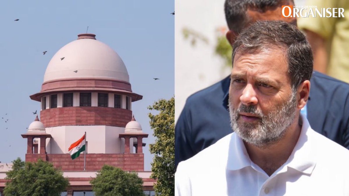 eOrganiser's tweet photo. #BREAKING | Supreme Court issues notice to Lok Sabha LoP Rahul Gandhi and others on a plea alleging that the Congress leader pushed a pregnant journalist during a march to the court on October 12.

The plea was mentioned before a bench headed by Chief Justice Surya Kant and Justice Joymalya Bagchi, which sought responses from Gandhi and the others.