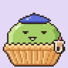 dantapixelnft's tweet photo. Meet a sample danta pixel render 🥚 a matcha tart with sleepy eyes, a blue beret (8% of tarts) and a milk tea in hand (7%), on a lilac sky. Just a preview, not a minted token.

845 / 10,000 minted, 1,155 free spots left (1 per wallet, Agent ID holders). https://t.co/YqBUqTLFF0 https://t.co/kVQ3JL7GML