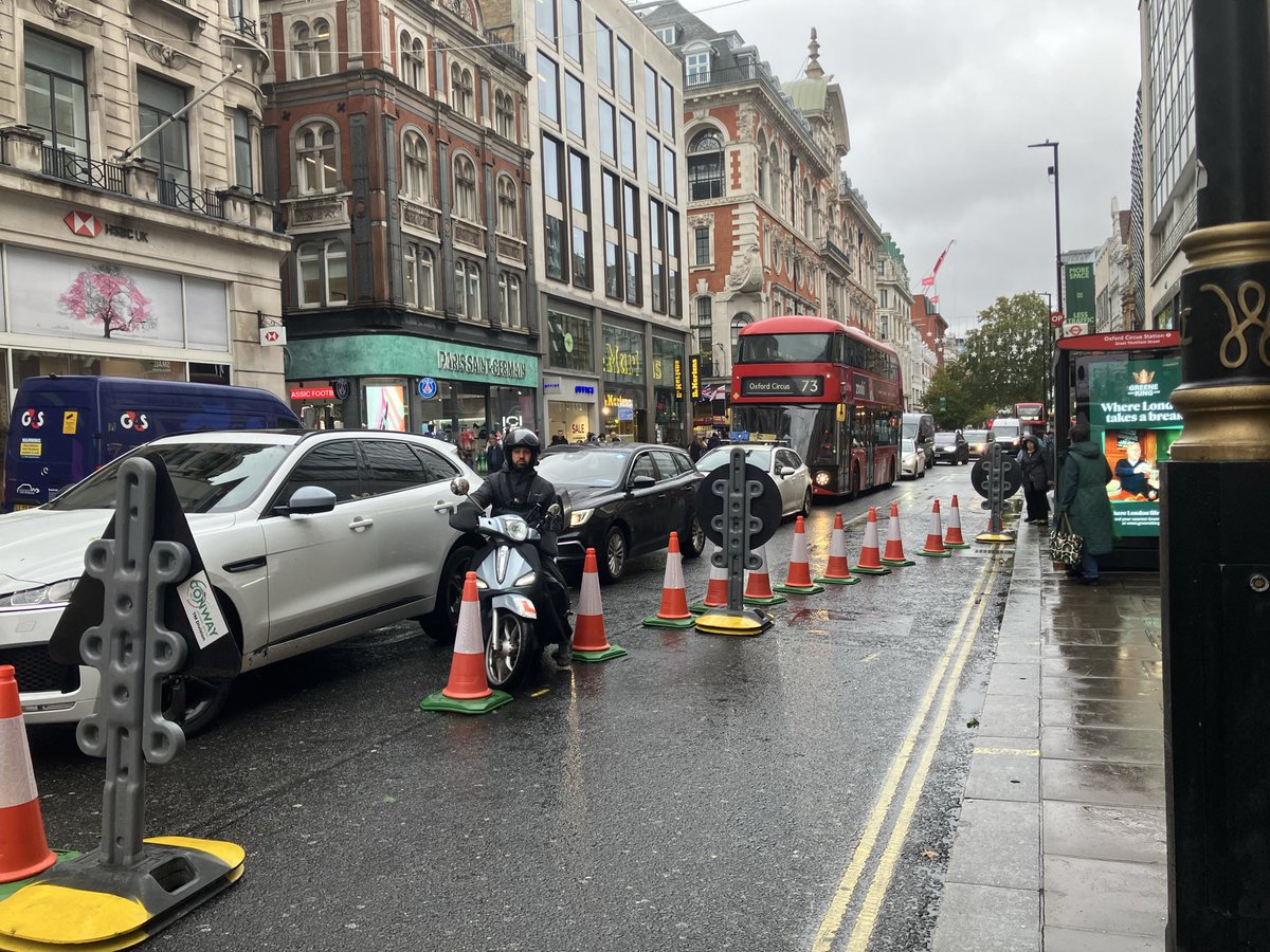 SamiraAhmedUK's tweet photo. Closing much of Oxford Street to traffic may be a good thing in principle, but yesterday I watched buses struggling to navigate turning off, causing gridlock. I think of people with disabilities who rely on buses&amp;can’t walk long distances. Where is their public transport access? https://t.co/TsHbmLENHv