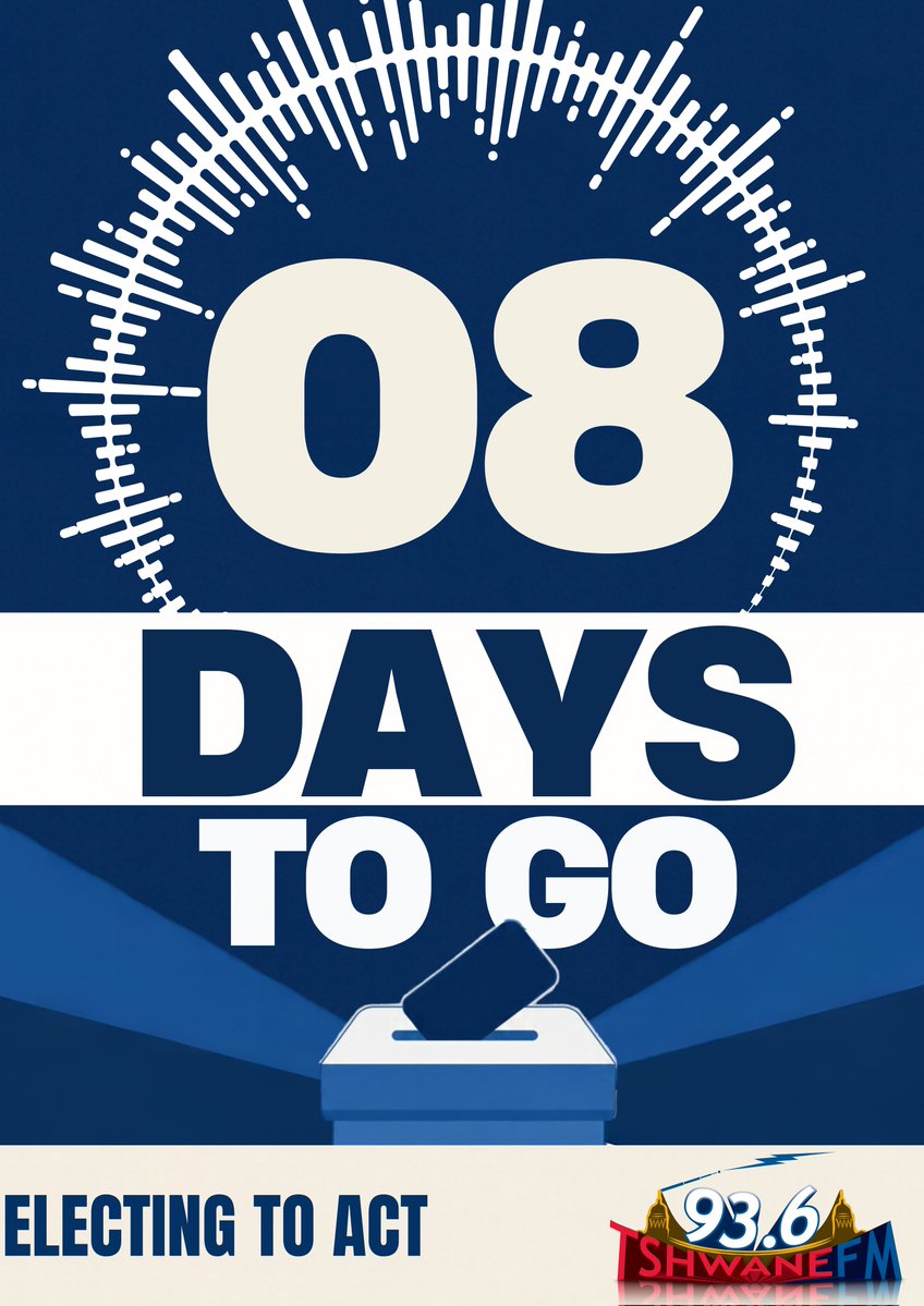 TshwaneFm936's tweet photo. 🚨 ELECTING TO ACT🚨

'EVERY SOUTH AFRICAN CITIZEN IS WAITING 4 NOVEMBER 2026, LOCAL MUNICIPALITY ELECTION' 

THE TIME TO ELECT, SELECT AND ENACT IS UPON US. #TshwaneFMNews #FromTUTtotheWorld #ElectionsIEC #IEC #Tshwane https://t.co/xZFQis6TpC